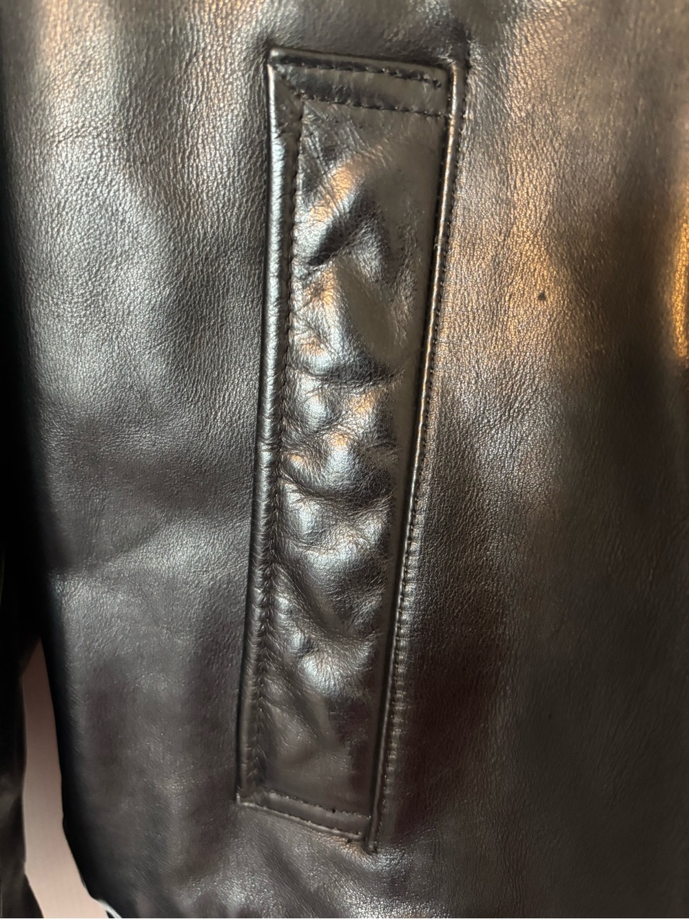 Vintage Banana Republic Men’s Black Leather Zip Jacket - Picture 7 of 10